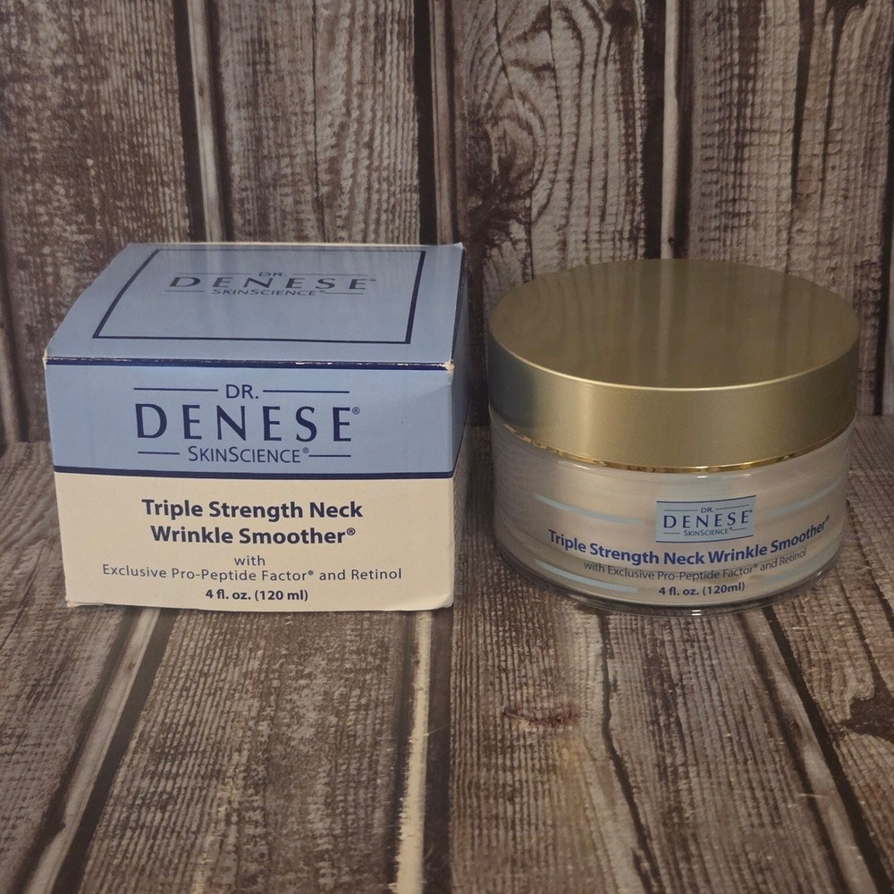 4oz Dr. Denese Triple Strength Neck Wrinkle Smoother Retinol Cream New Boxed